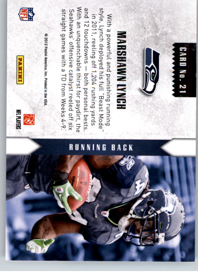 2012 Rookies and Stars Statistical Standouts #21 Marshawn Lynch back image