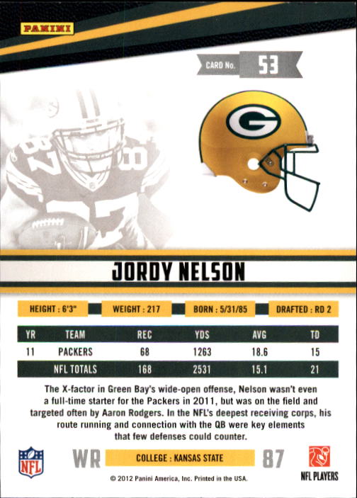 2012 Rookies and Stars Longevity #53 Jordy Nelson back image