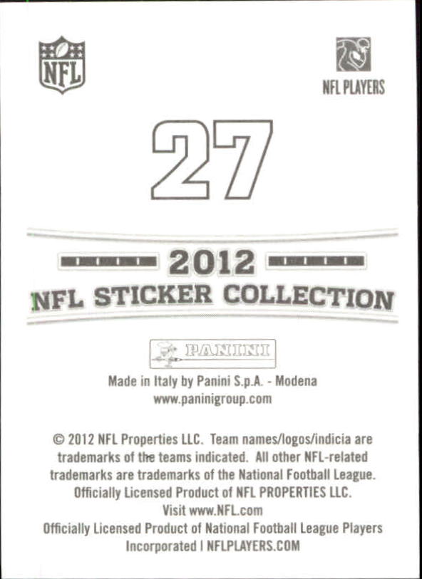 B0816- 2012 Panini Stickers FB Cards 1-250 +Rookies -You Pick- 15+ FREE US SHIP - Picture 45 of 405