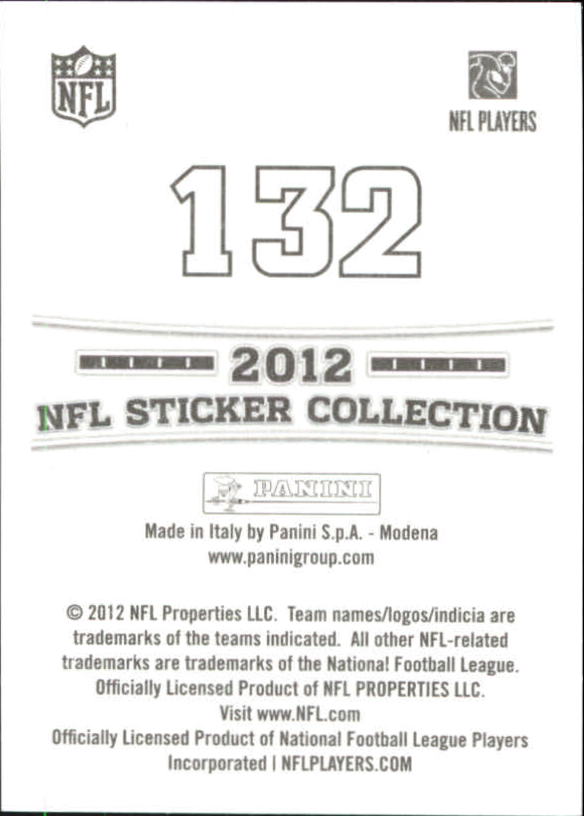 2012 Panini Stickers #132 Reggie Wayne back image