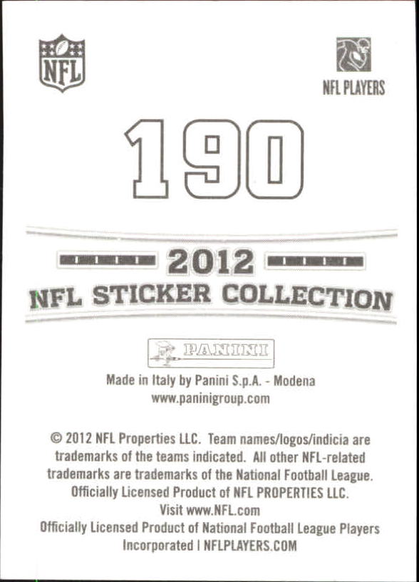 B0816- 2012 Panini Stickers FB Cards 1-250 +Rookies -You Pick- 15+ FREE US SHIP - Picture 303 of 405