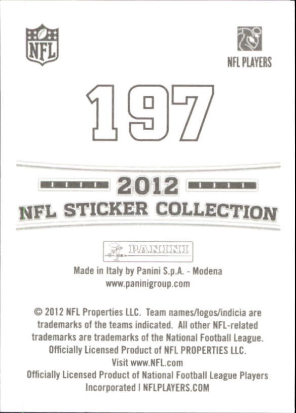 2012 Panini Stickers #197 Peyton Hillis back image