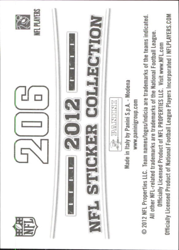 B0816- 2012 Panini Stickers FB Cards 1-250 +Rookies -You Pick- 15+ FREE US SHIP - Picture 329 of 405