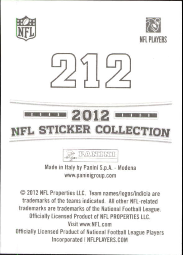 B0816- 2012 Panini Stickers FB Cards 1-250 +Rookies -You Pick- 15+ FREE US SHIP - Picture 337 of 405