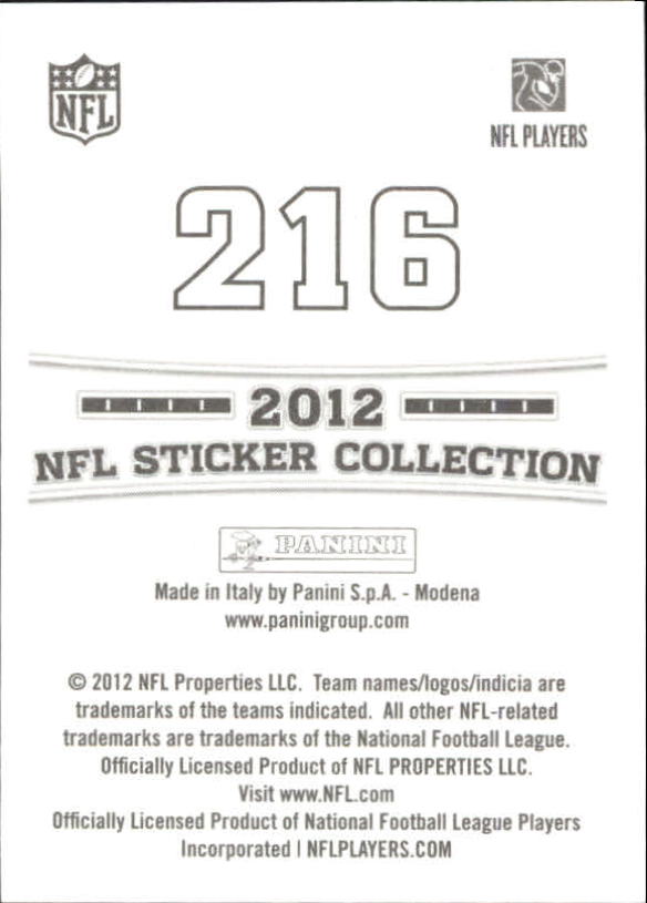 B0816- 2012 Panini Stickers FB Cards 1-250 +Rookies -You Pick- 15+ FREE US SHIP - Picture 345 of 405