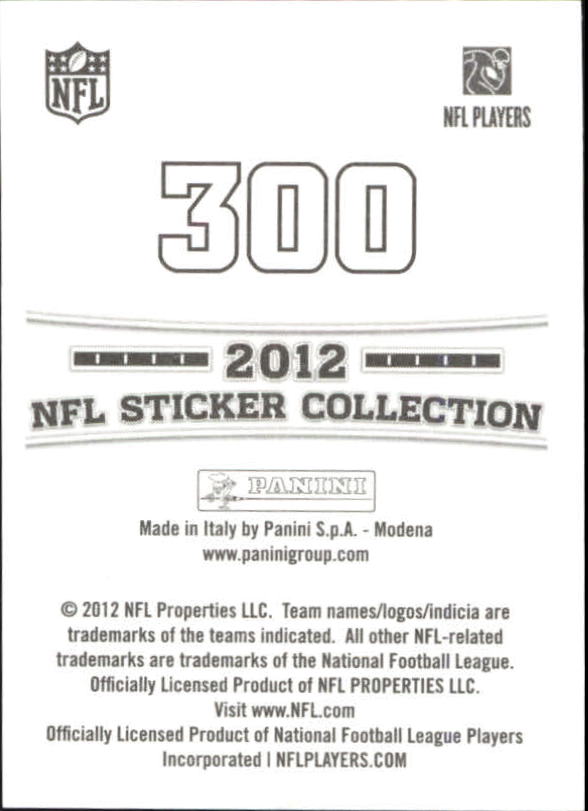 2012 Panini Stickers #300 Matthew Stafford back image