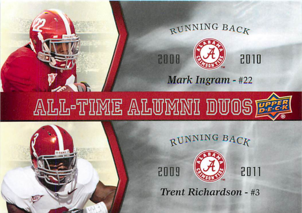 2012 Upper Deck Alabama All Time Alumni Duos #ATADIR Mark Ingram/Trent Richardson