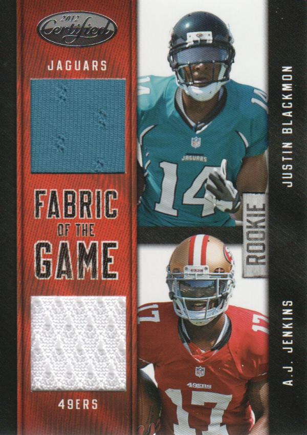 2012 Certified Rookie Fabric of the Game Combos #7 Justin Blackmon/A.J. Jenkins