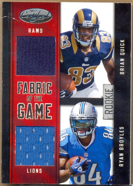 2012 Certified Rookie Fabric of the Game Combos #9 Brian Quick/Ryan Broyles