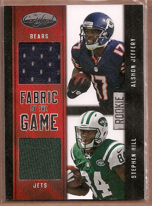 2012 Certified Rookie Fabric of the Game Combos #10 Alshon Jeffery/Stephen Hill