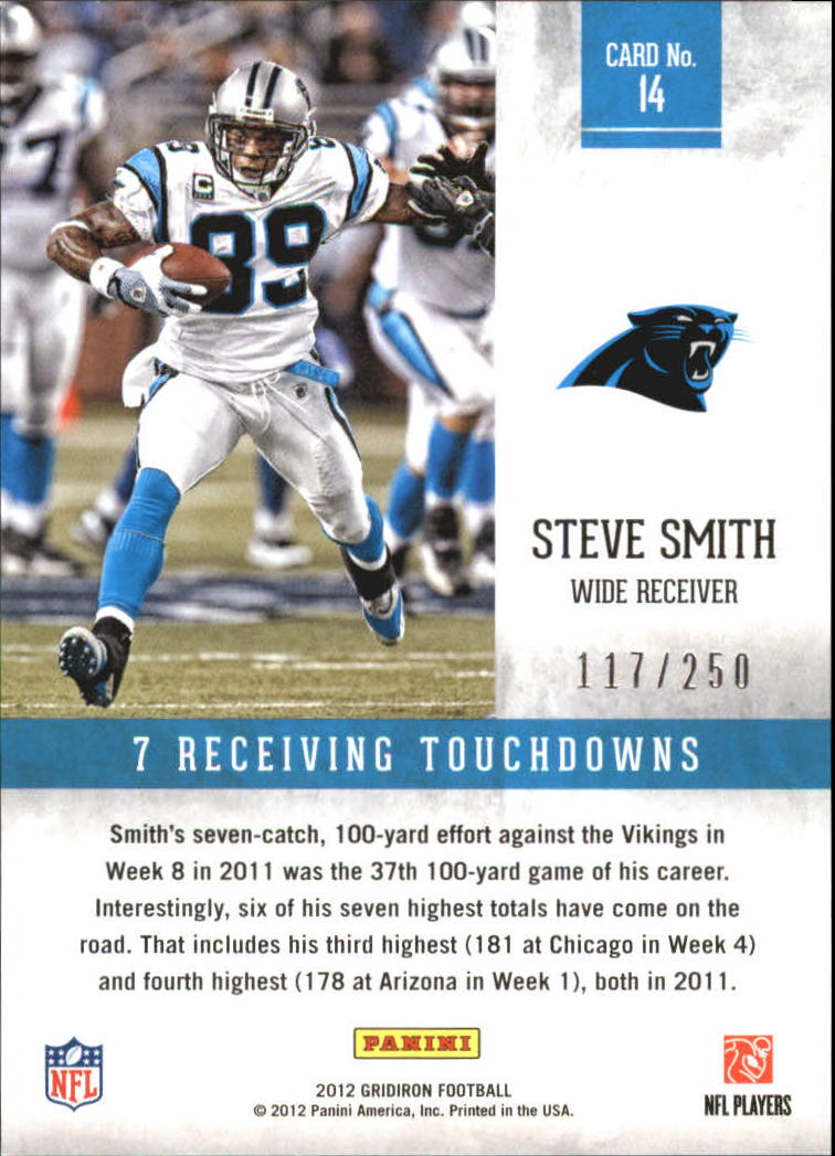 2012 Gridiron Air Command Silver #14 Steve Smith WR back image