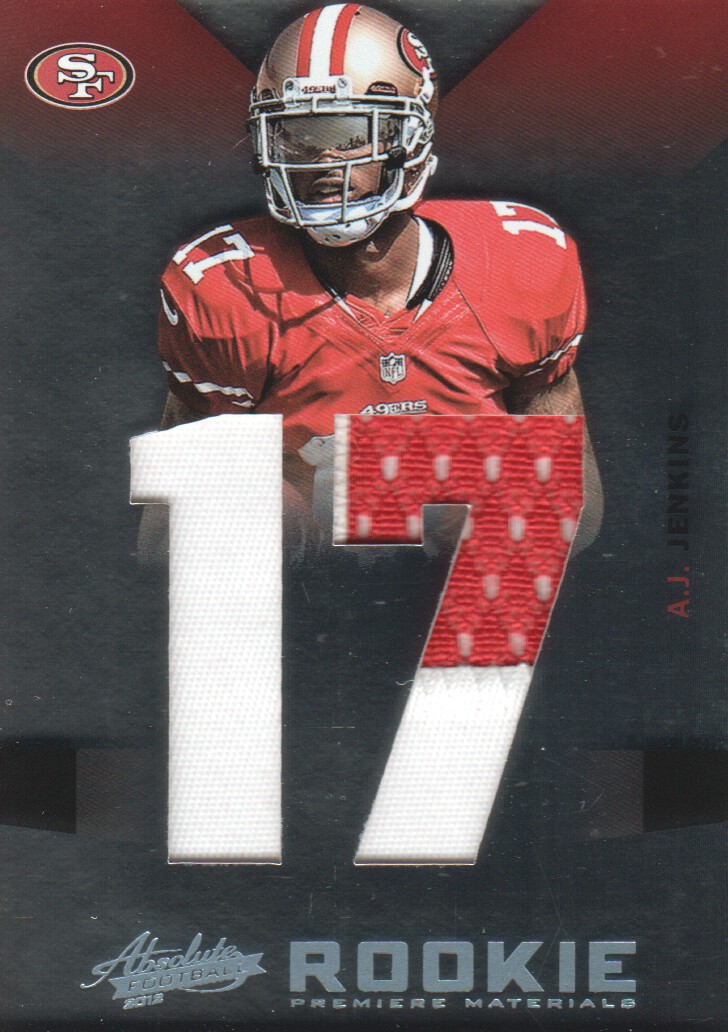 2012 Absolute Rookie Premiere Materials Oversize Jersey Number Prime #201 A.J. Jenkins/10