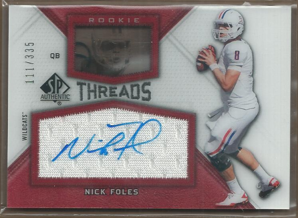 2012 SP Authentic Rookie Threads Autographs #RTNF Nick Foles/335