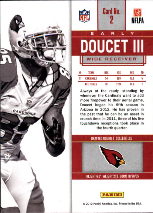 2012 Panini Contenders #2 Early Doucet back image