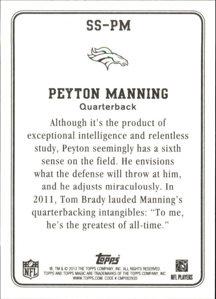 2012 Topps Magic Supernatural Stars #SSPM Peyton Manning back image
