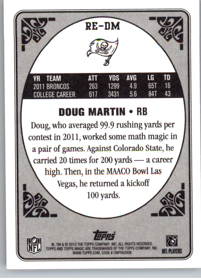 2012 Topps Magic Rookie Enchantment #REDM Doug Martin back image