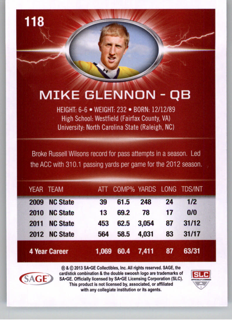 B0895- 2013 SAGE HIT Football Cards 1-150 +Inserts -You Pick- 15+ FREE US SHIP - Picture 209 of 267