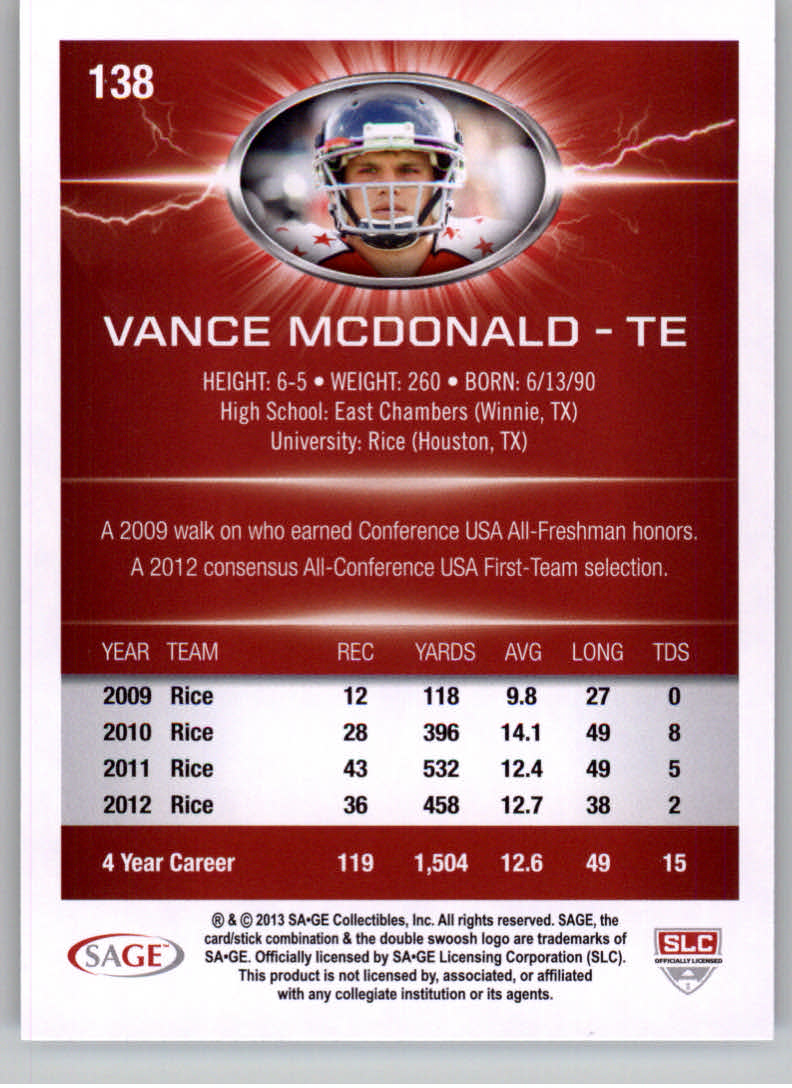 B0895- 2013 SAGE HIT Football Cards 1-150 +Inserts -You Pick- 15+ FREE US SHIP - Picture 239 of 267