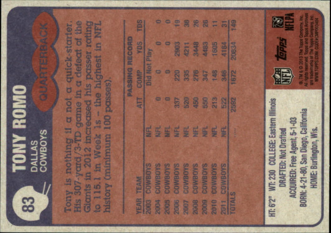 A6330- 2013 Topps Archives FB Cards 1-240 +Inserts -You Pick- 15+ FREE US SHIP - Picture 109 of 265