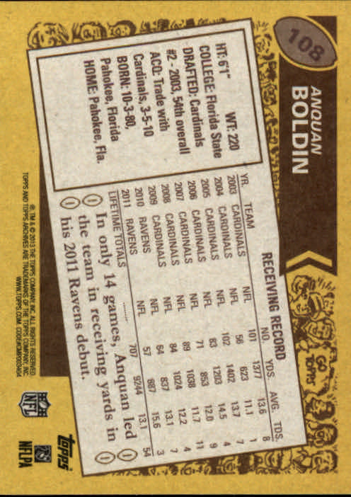 A6330- 2013 Topps Archives FB Cards 1-240 +Inserts -You Pick- 15+ FREE US SHIP - Picture 141 of 265