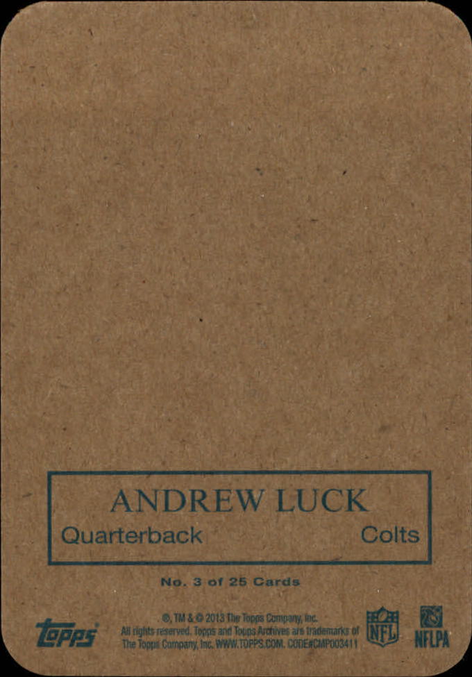 2013 Topps Archives 1970 Glossy #3 Andrew Luck back image