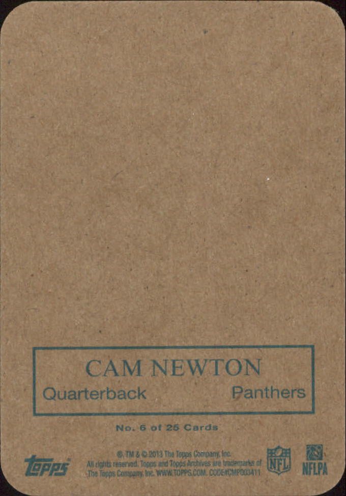 2013 Topps Archives 1970 Glossy #6 Cam Newton back image