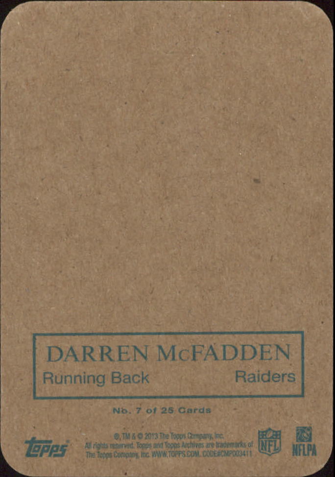 2013 Topps Archives 1970 Glossy #7 Darren McFadden back image