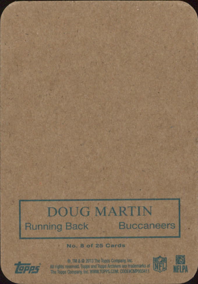 2013 Topps Archives 1970 Glossy #8 Doug Martin back image