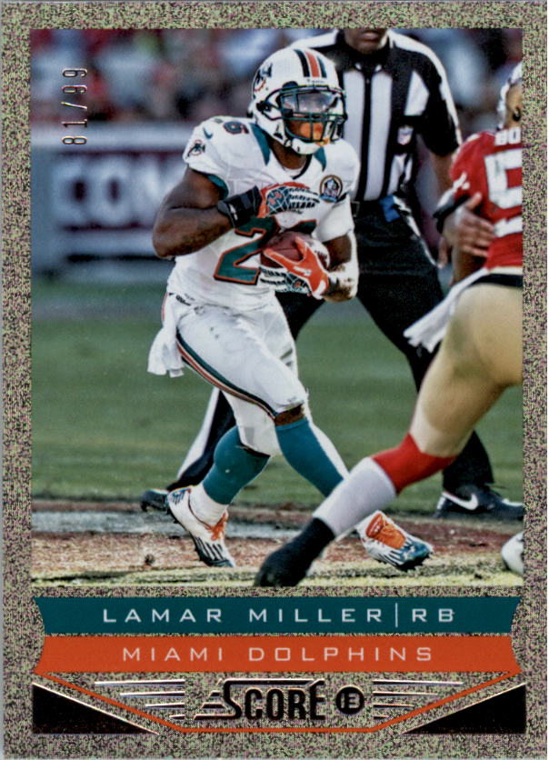 2013 Score Showcase Miami Dolphins Football Card 111 Lamar Miller/99