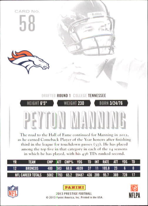 A6789- 2013 Prestige Football Cards 1-200 +Rookies -You Pick- 15+ FREE US SHIP - Picture 117 of 391