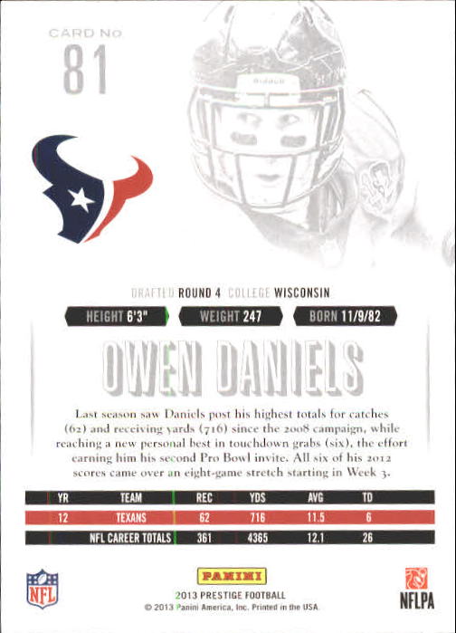 A6789- 2013 Prestige Football Cards 1-200 +Rookies -You Pick- 15+ FREE US SHIP - Picture 160 of 391