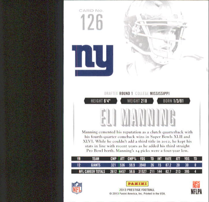 A6789- 2013 Prestige Football Cards 1-200 +Rookies -You Pick- 15+ FREE US SHIP - Picture 248 of 391