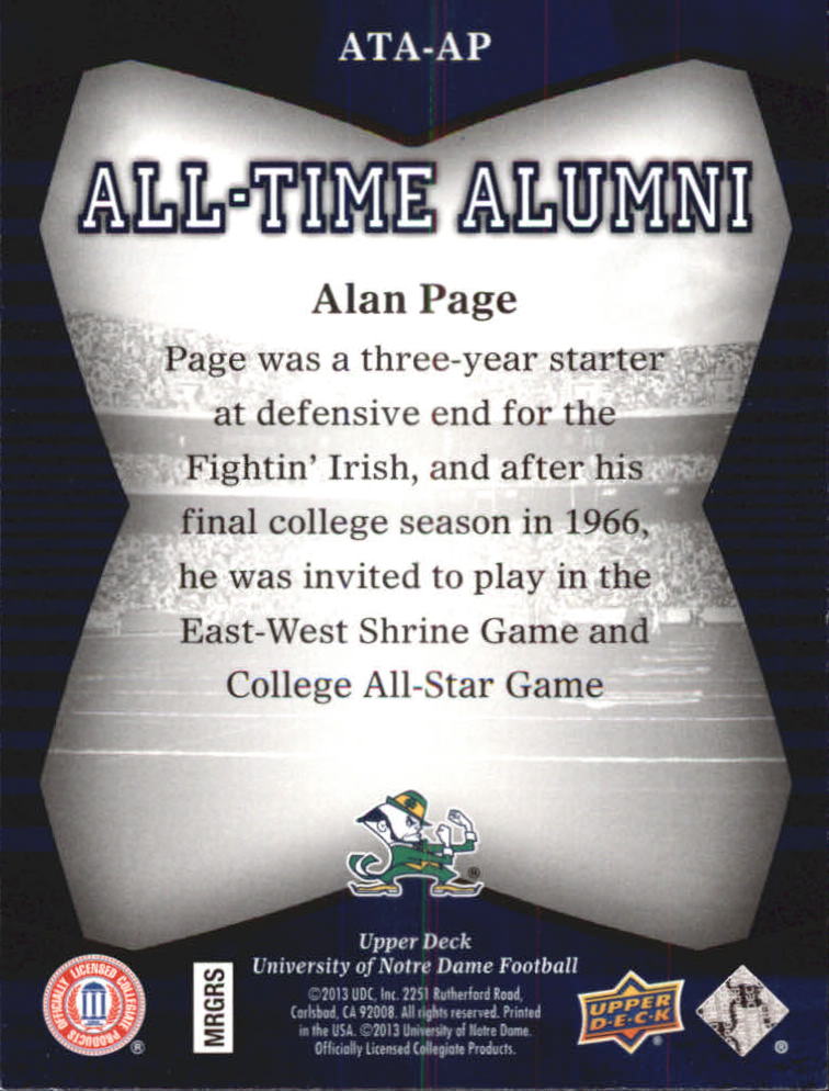 2013 Upper Deck Notre Dame All Time Alumni Football Card Pick (Inserts) - Bild 5 von 91