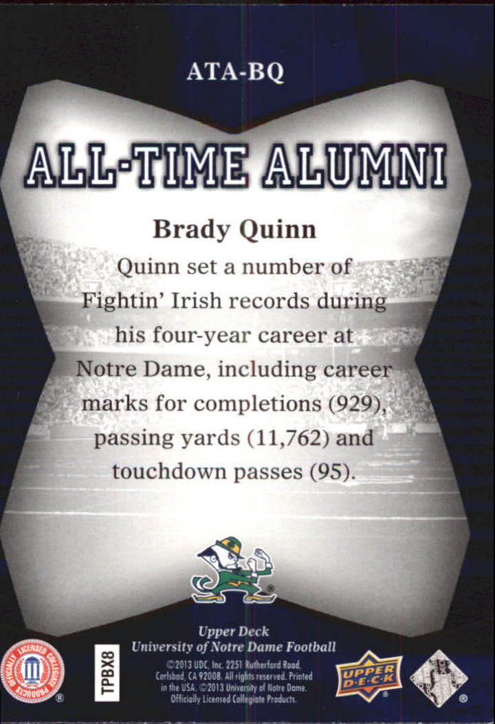 2013 Upper Deck Notre Dame All Time Alumni Football Card Pick (Inserts) - Bild 11 von 91