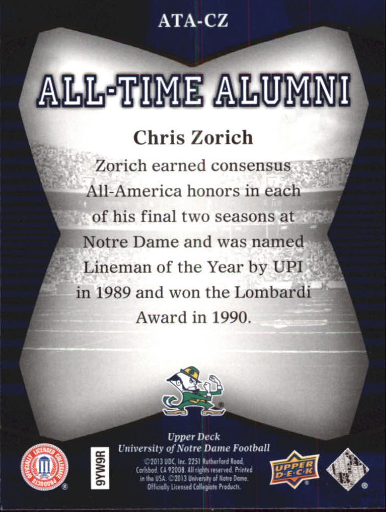 2013 Upper Deck Notre Dame All Time Alumni Football Card Pick (Inserts) - Bild 15 von 91