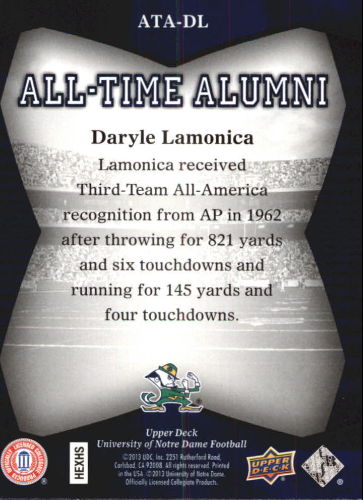 2013 Upper Deck Notre Dame All Time Alumni Football Card Pick (Inserts) - Bild 19 von 91