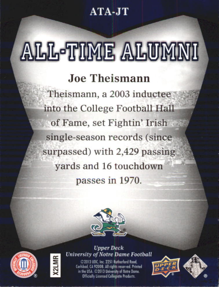 2013 Upper Deck Notre Dame All Time Alumni Football Card Pick (Inserts) - Bild 29 von 91