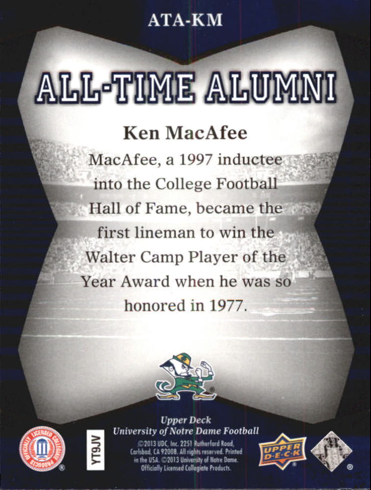 2013 Upper Deck Notre Dame All Time Alumni Football Card Pick (Inserts) - Bild 31 von 91