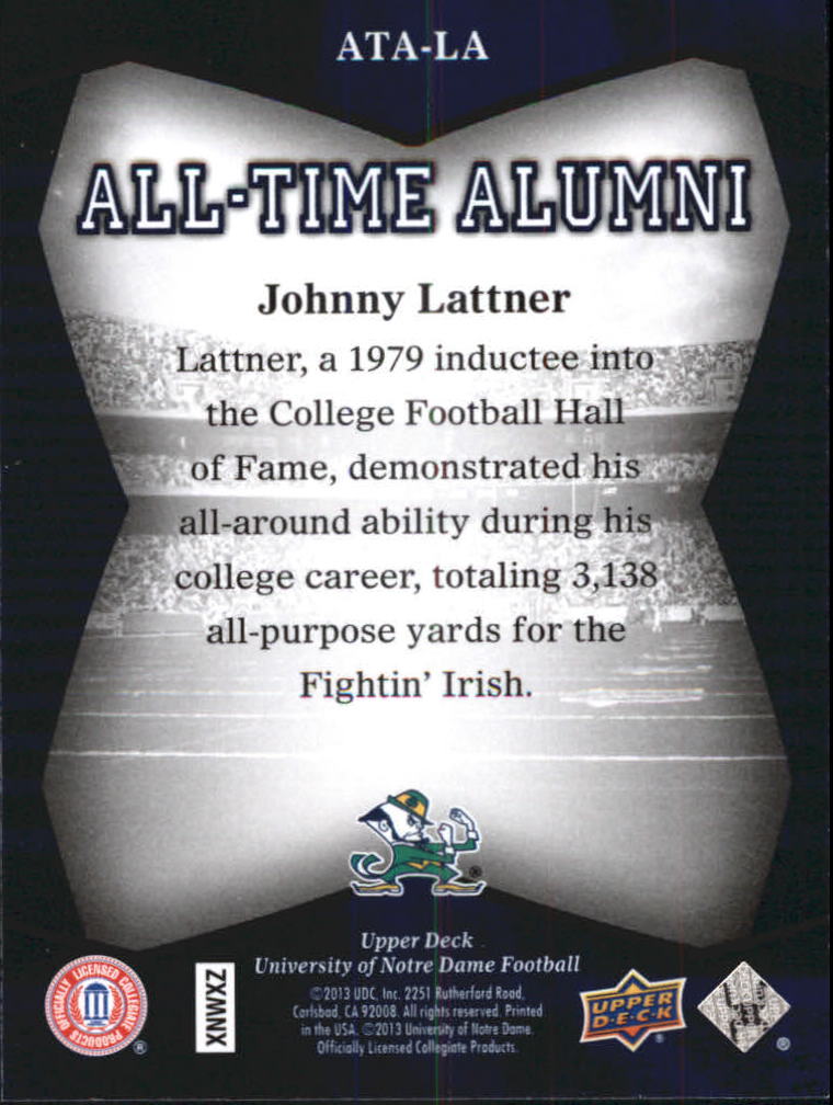 2013 Upper Deck Notre Dame All Time Alumni Football Card Pick (Inserts) - Bild 33 von 91