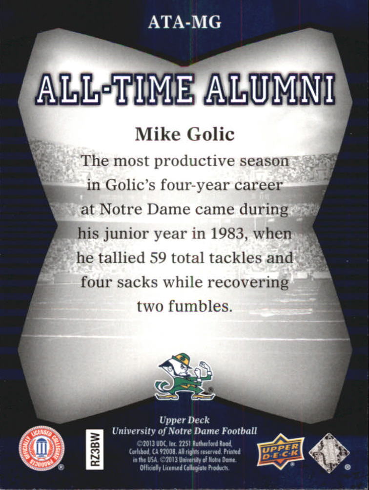 2013 Upper Deck Notre Dame All Time Alumni Football Card Pick (Inserts) - Bild 35 von 91