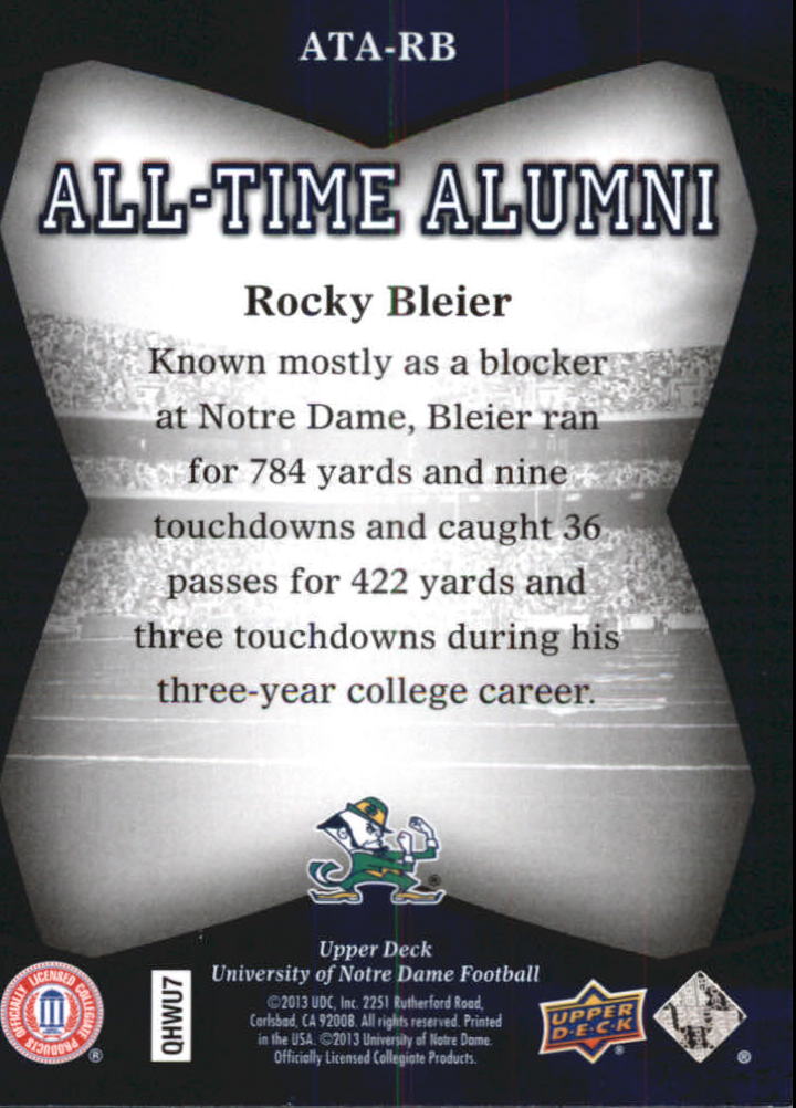2013 Upper Deck Notre Dame All Time Alumni Football Card Pick (Inserts) - Bild 43 von 91