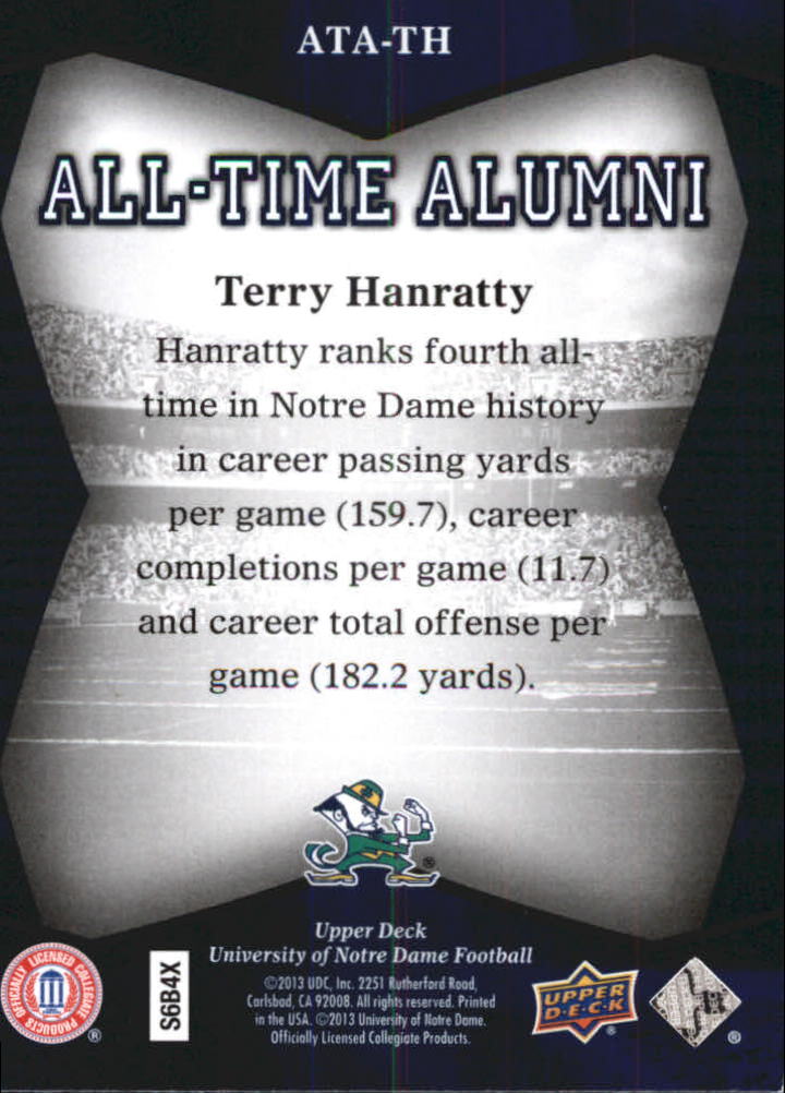 2013 Upper Deck Notre Dame All Time Alumni Football Card Pick (Inserts) - Bild 55 von 91