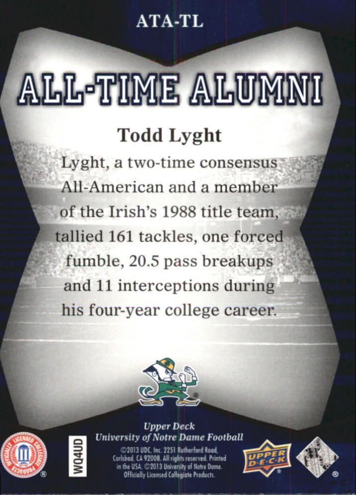 2013 Upper Deck Notre Dame All Time Alumni Football Card Pick (Inserts) - Bild 57 von 91