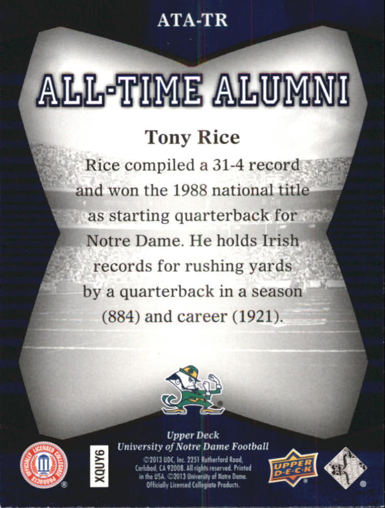 2013 Upper Deck Notre Dame All Time Alumni Football Card Pick (Inserts) - Bild 59 von 91