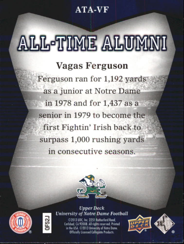 2013 Upper Deck Notre Dame All Time Alumni Football Card Pick (Inserts) - Bild 61 von 91
