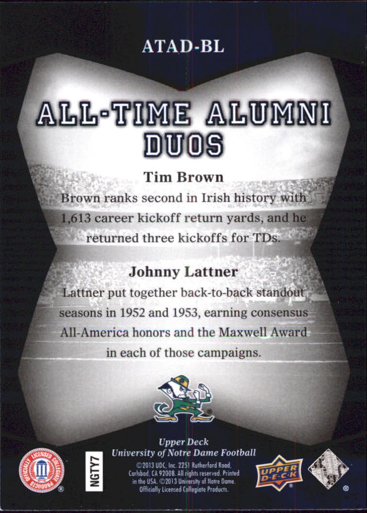 2013 Upper Deck Notre Dame All Time Alumni Football Card Pick (Inserts) - Bild 63 von 91