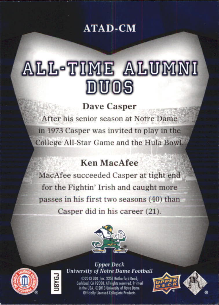 2013 Upper Deck Notre Dame All Time Alumni Football Card Pick (Inserts) - Bild 65 von 91