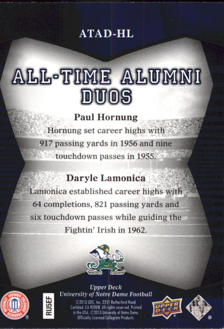 2013 Upper Deck Notre Dame All Time Alumni Football Card Pick (Inserts) - Bild 71 von 91
