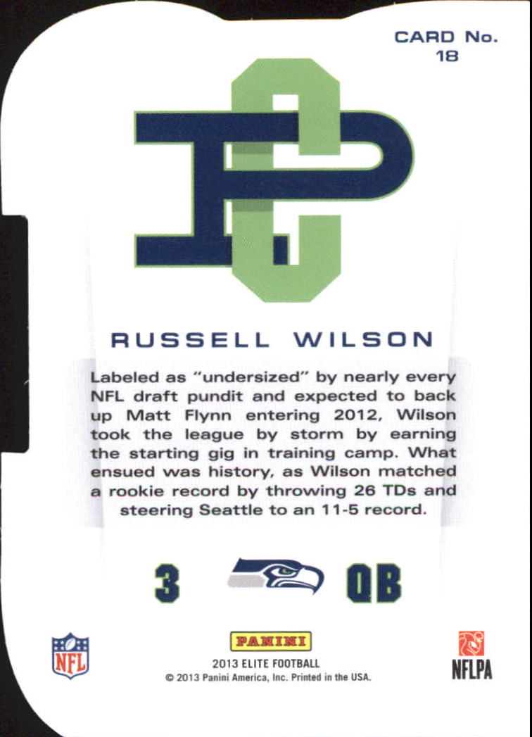 2013 Elite Primary Colors Silver #18 Russell Wilson back image