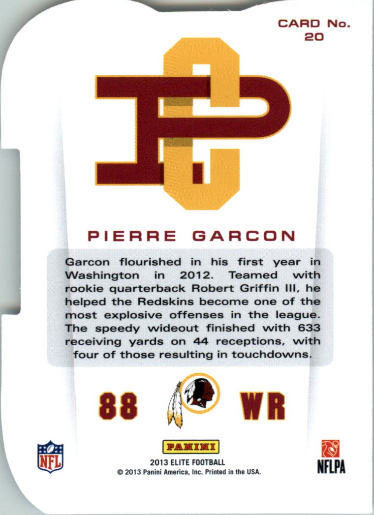2013 Elite Primary Colors Silver #20 Pierre Garcon back image